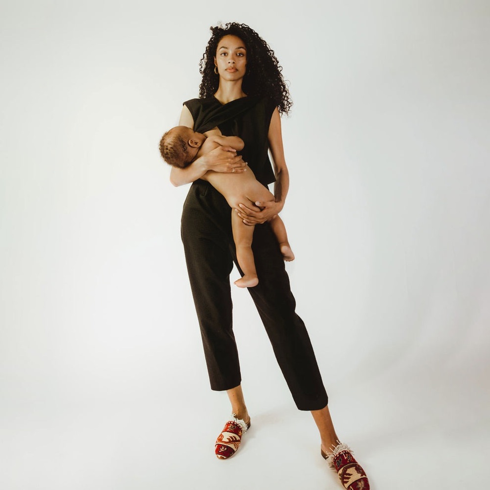 Madri Nursing Friendly Crossover Jumpsuit - Picture 3 of 8